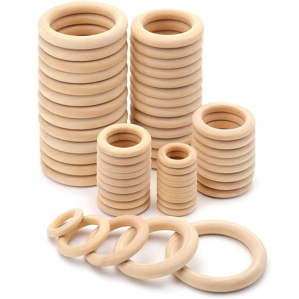 Woodworking Joint Types - Bitmemiş Masif Ahşap Halkalar 15-100MM Doğal