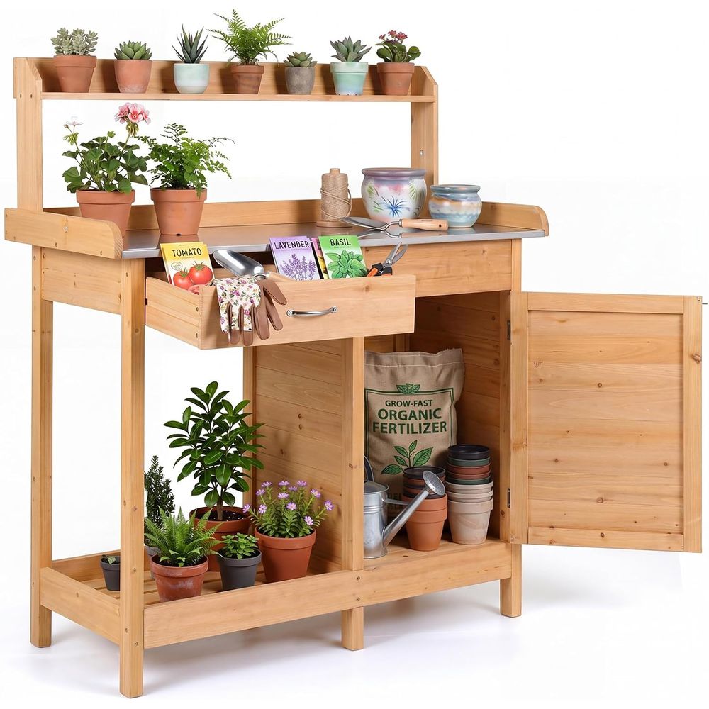 Workbench Woodworking - Açık Alan Saksı Tezgahı Masası Ahşap