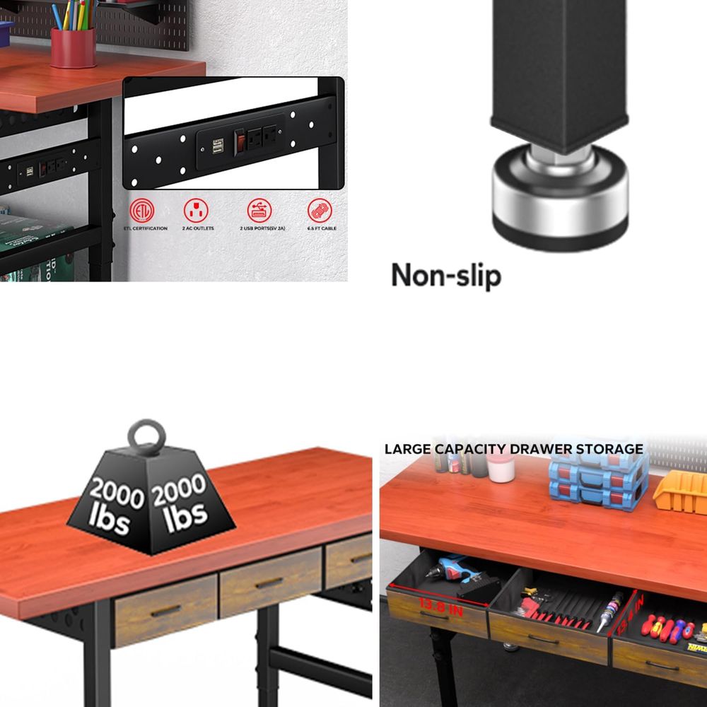 60 inç Ayarlanabilir Yükseklik - Workbench Woodworking incelemesi ve fiyatı