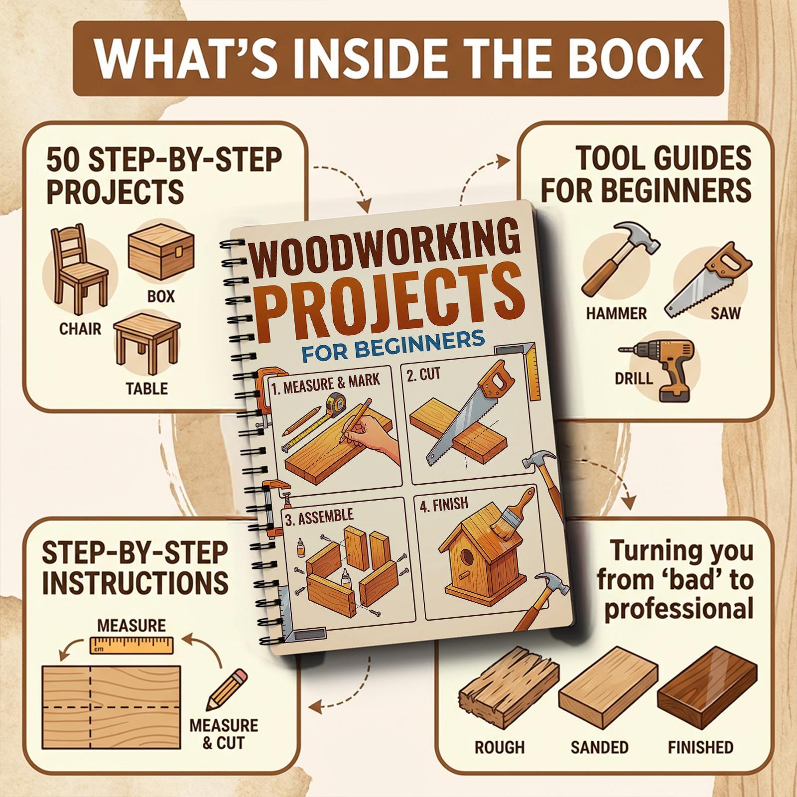 Yeni Başlayanlar İçin Ahşap İş - Woodworking Book incelemesi ve fiyatı